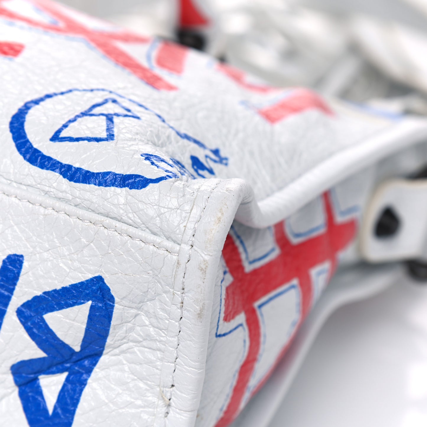 Agneau Graffiti All Over Classic Hardware S City White Bleu Rouge