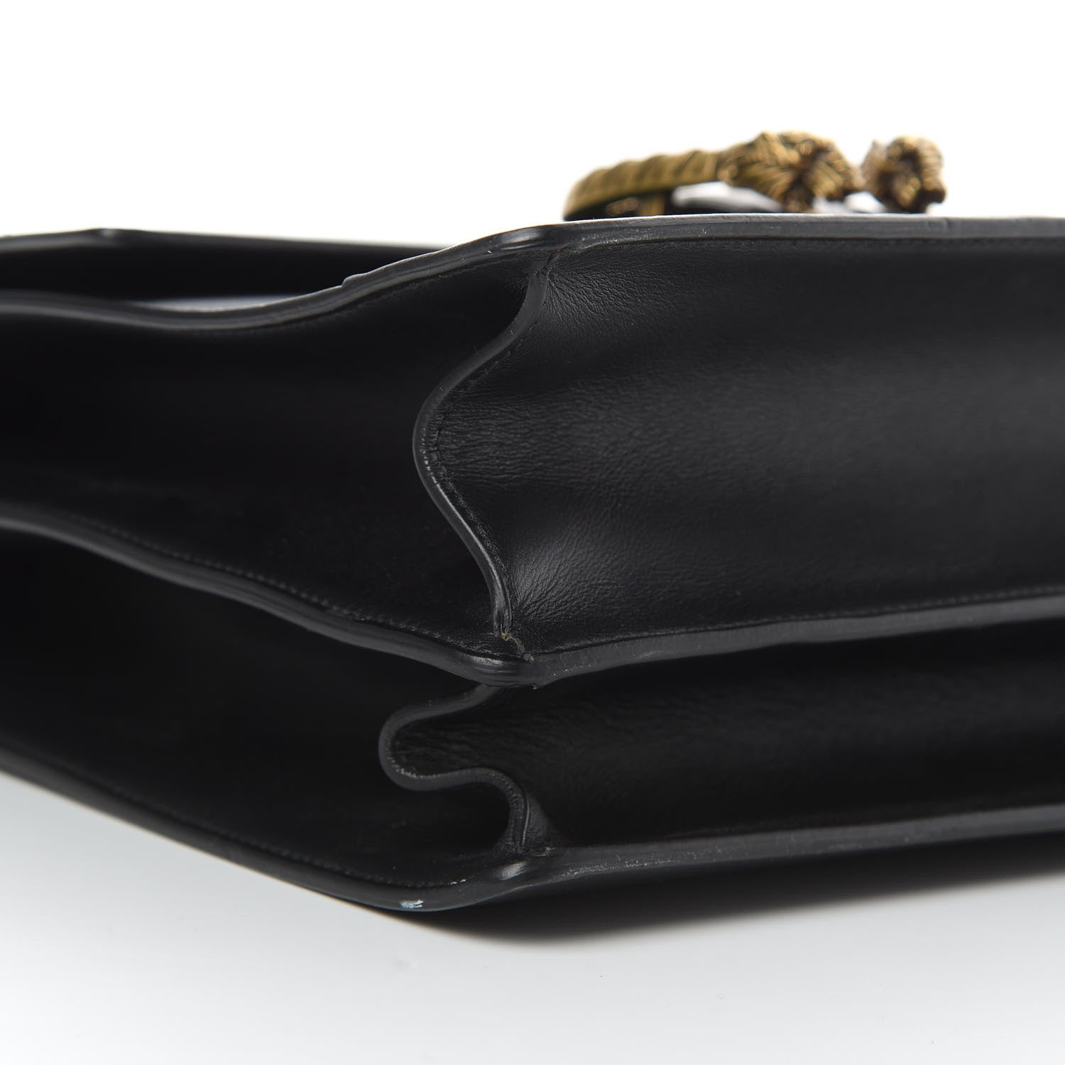 Gucci Calfskin Bamboo Web Large Dionysus Top Handle Bag Black Bright Evergreen Hibiscus Red 9 of 16