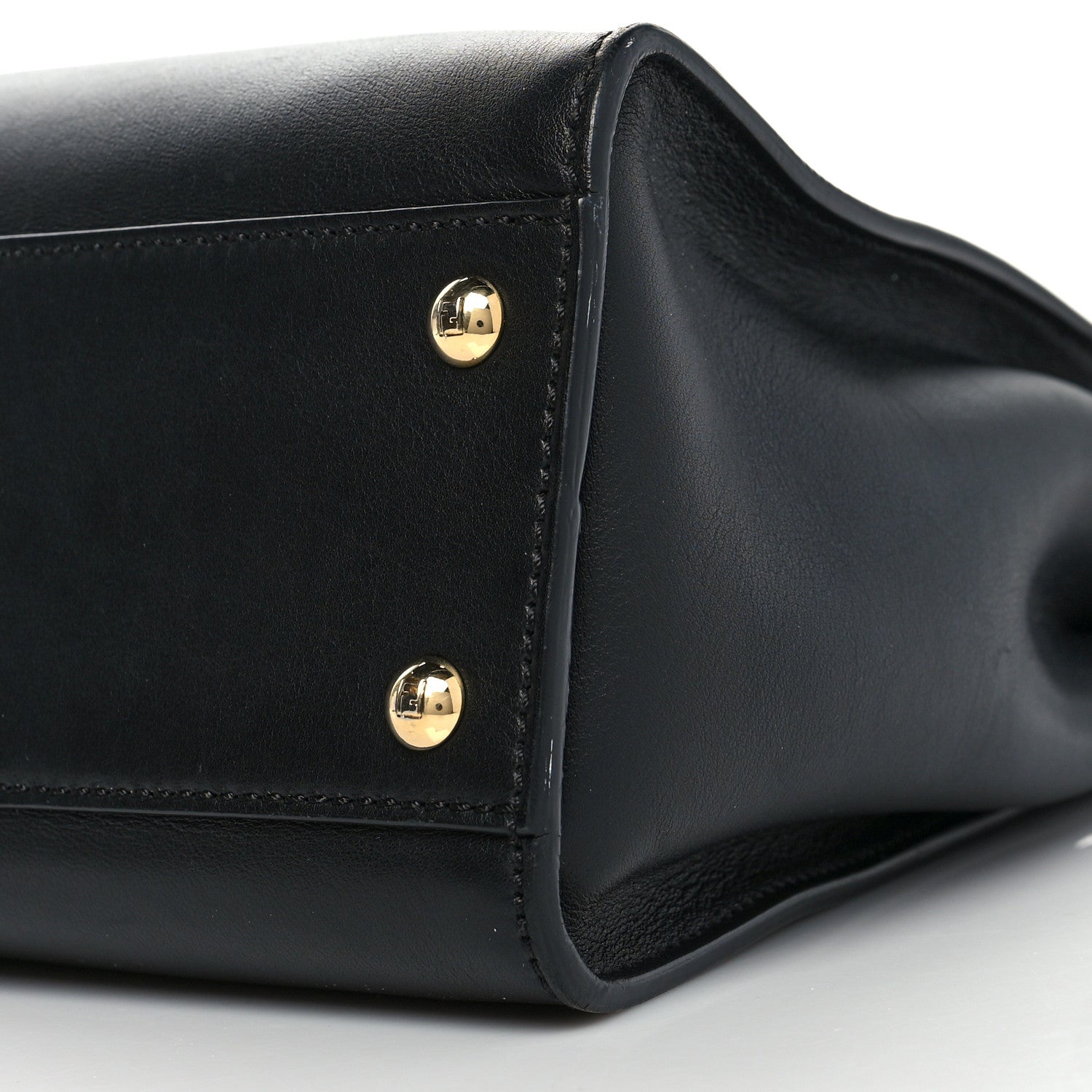 Fendi Vitello Seta Shiny Nappa Medium Peekaboo Iconic Satchel Black 10 of 10