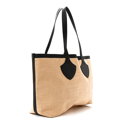 Burberry Raffia Logo Print Medium The Giant Reversible Tote Black 3 of 10