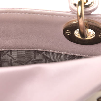Christian Dior Metallic Lambskin Cannage Mini Lady Dior Lotus 13 of 19