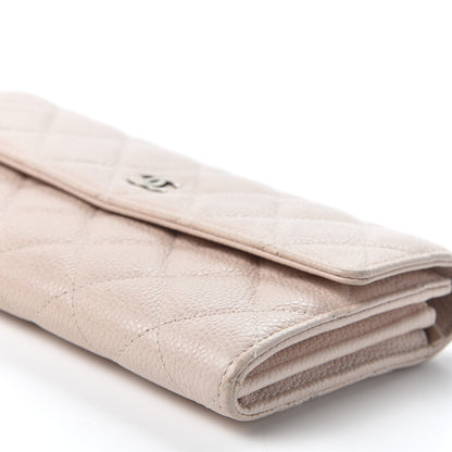 Chanel Caviar Quilted Large Gusset Flap Wallet Pink 6 of 9