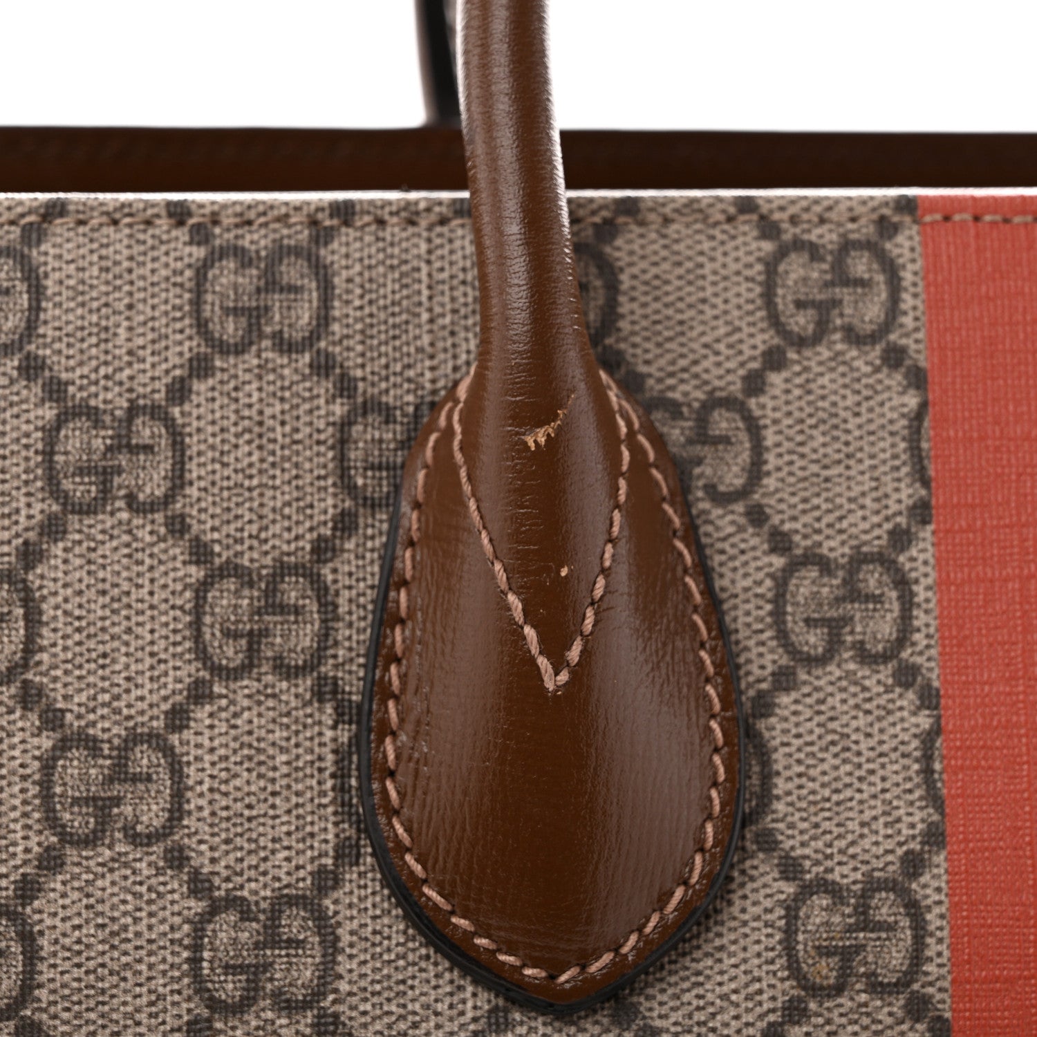 Gucci GG Supreme Monogram Fake/Not Large Retro Interlocking G Tote Bag Beige Brown Sugar 13 of 15