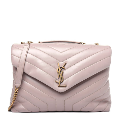 Saint Laurent Calfskin Y Quilted Monogram Medium Loulou Chain Satchel Light Natural 1 of 18
