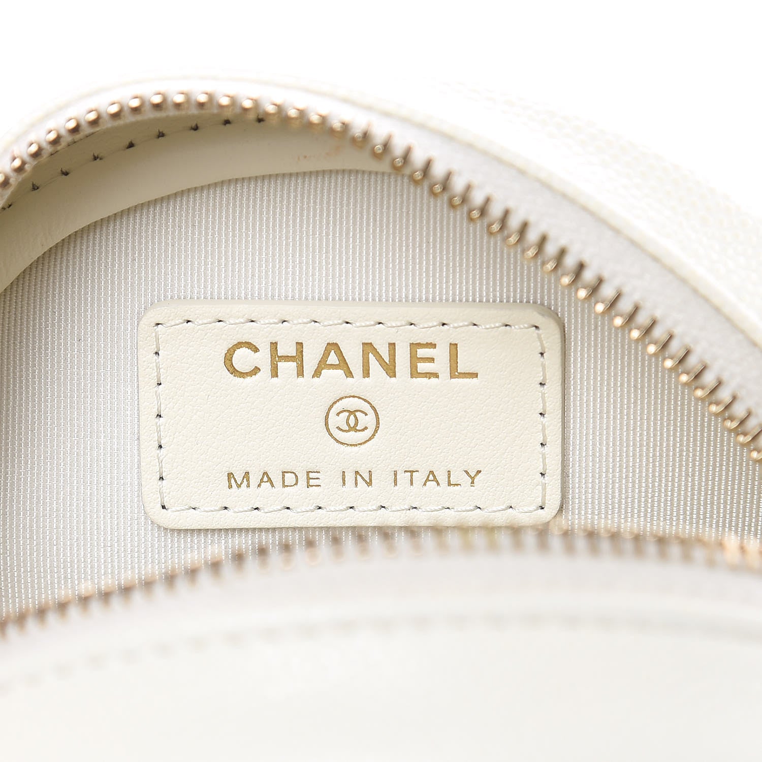 Chanel Caviar Quilted Round Clutch With Chain White 6 of 10