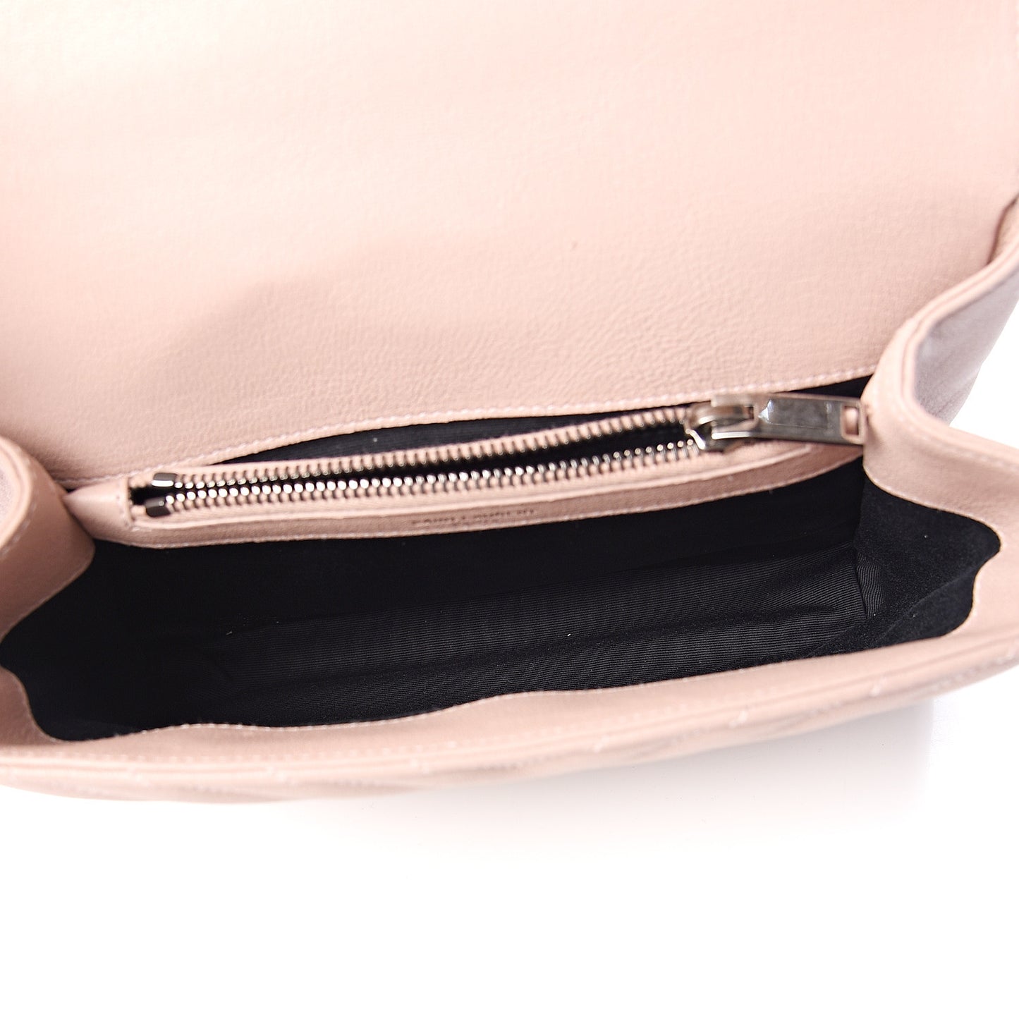 Sheepskin Matelasse Chevron Monogram Medium College Bag Rose Poudre