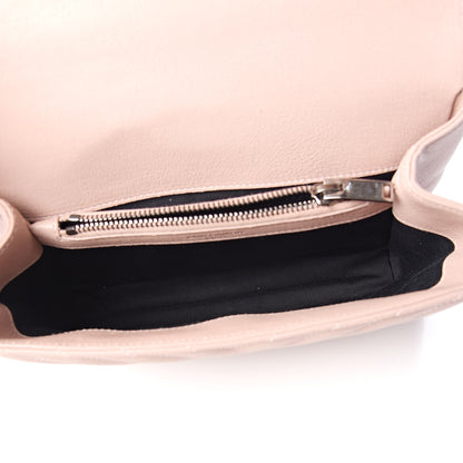 Saint Laurent Sheepskin Matelasse Chevron Monogram Medium College Bag Rose Poudre 4 of 10