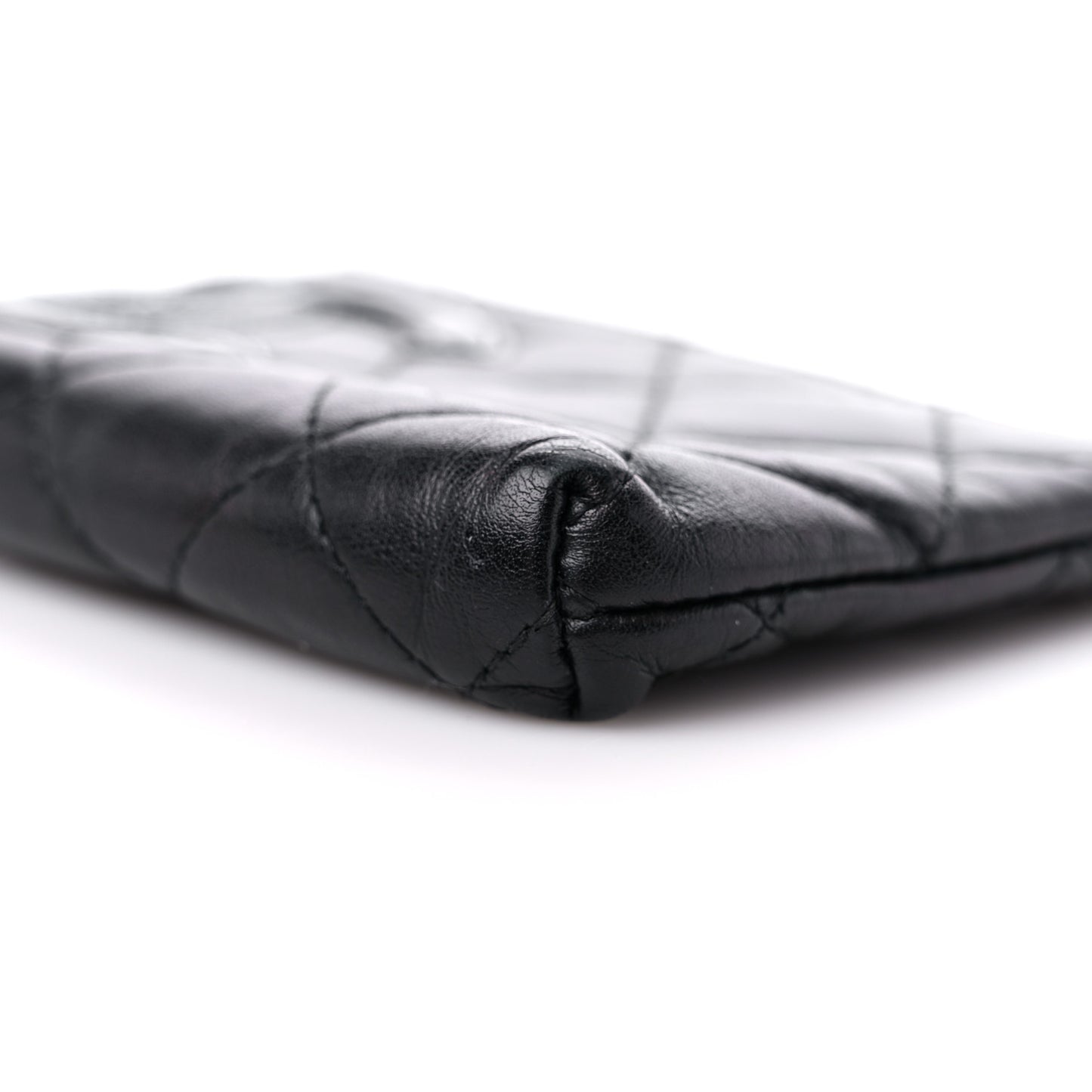 Calfskin Quilted Cambon Key Pouch Black