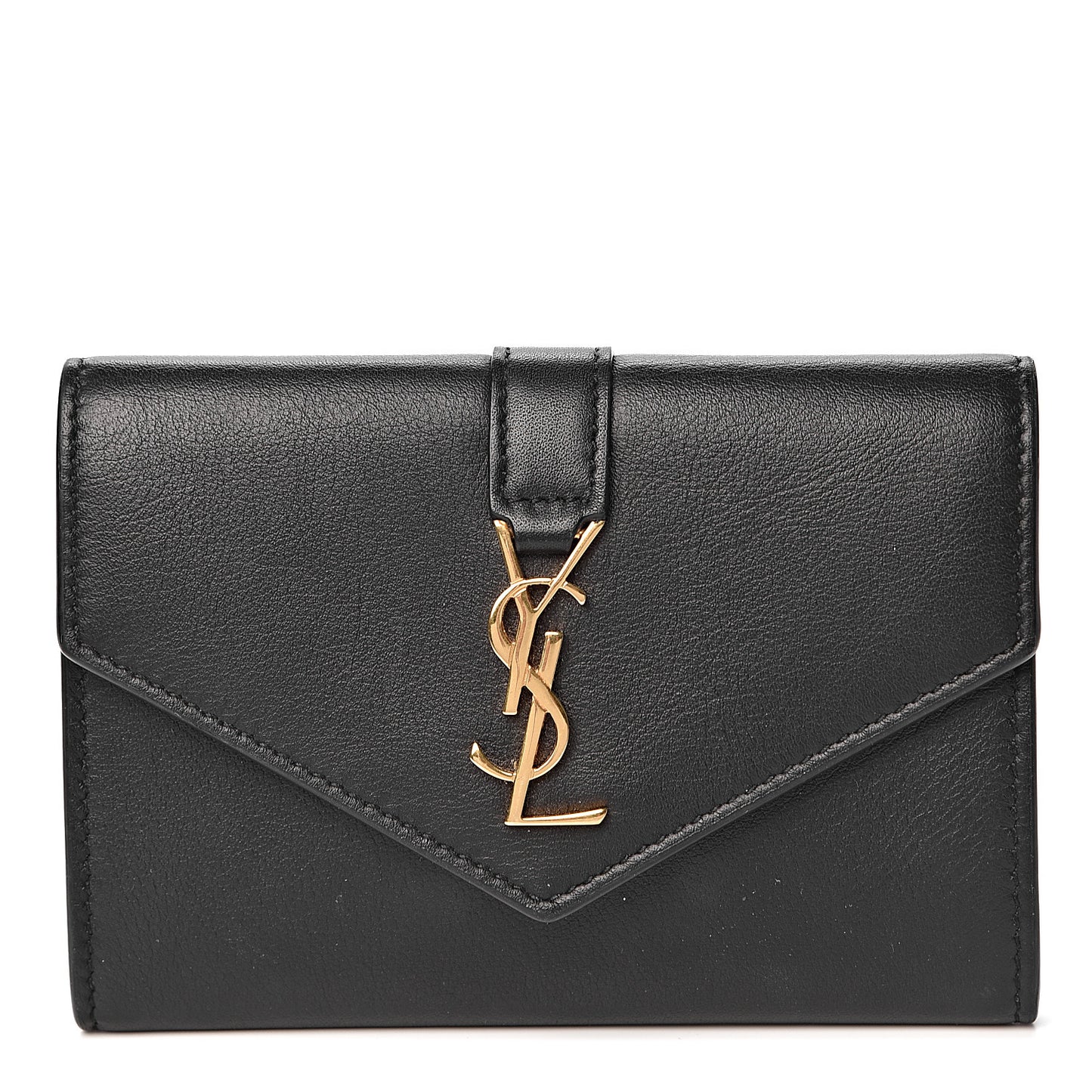 Smooth Calfskin Envelope Wallet Black