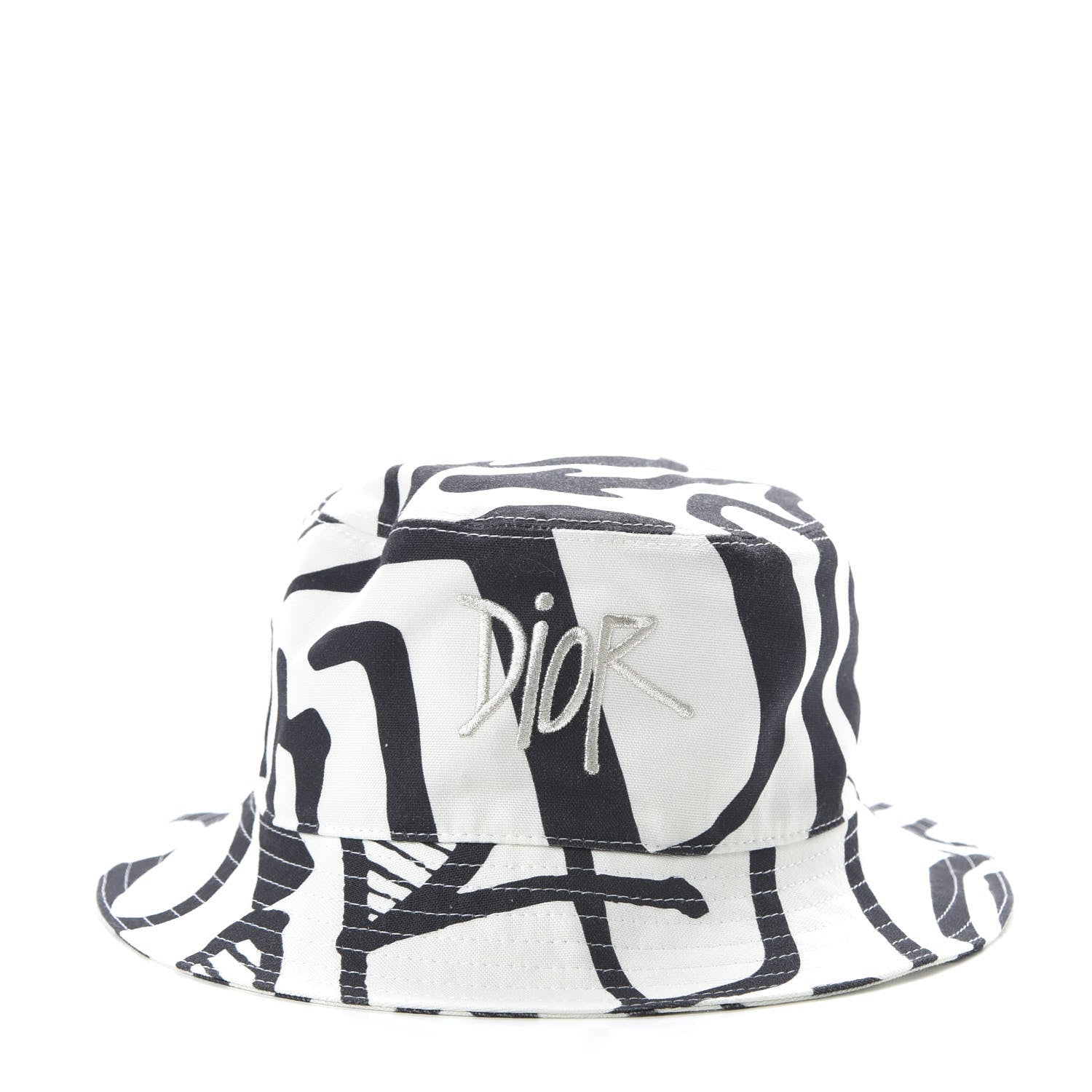 Christian Dior X SHAWN STUSSY Bucket Hat L Black White 3 of 9