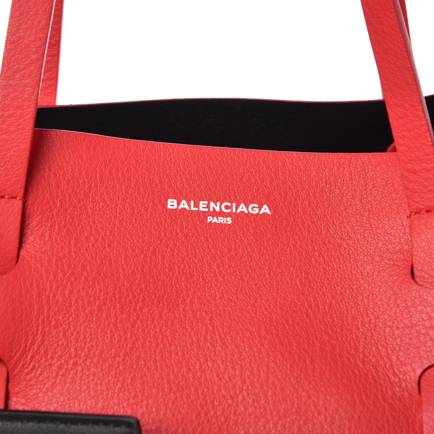 Veau Baltimore Double Sided Small Everyday Tote Rouge Vermeil Black