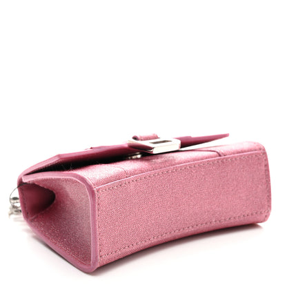 Balenciaga Glitter Fabric Hourglass Top Handle Bag Mini with Chain  Sweet Pink 4 of 10
