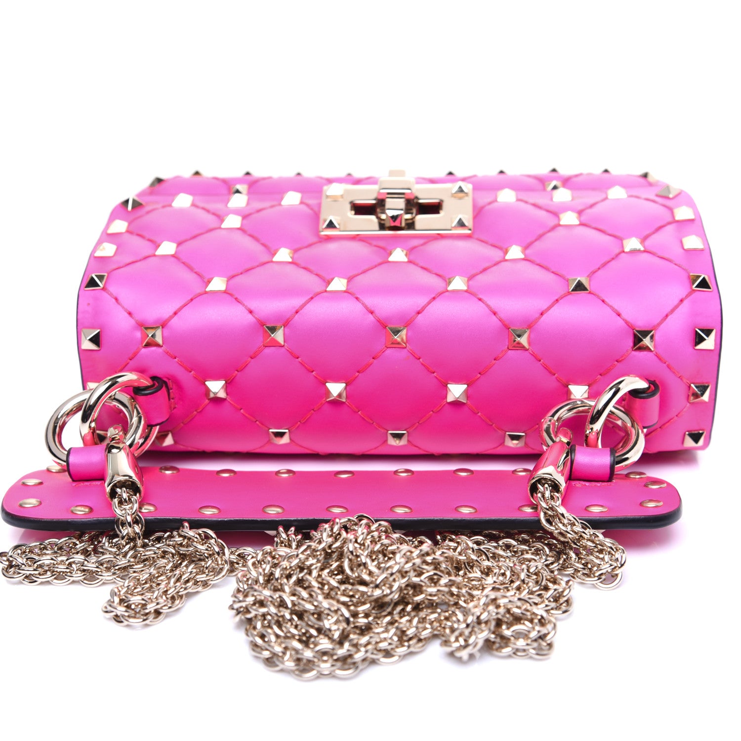 Valentino Garavani Calfskin Mini Rockstud Spike Shoulder Bag Azalea 11 of 12