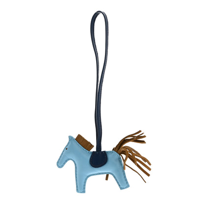 Hermes Milo Lambskin Grigri Rodeo Horse Bag Charm PM Celeste Bleu De Malte Kraft 1 of 4