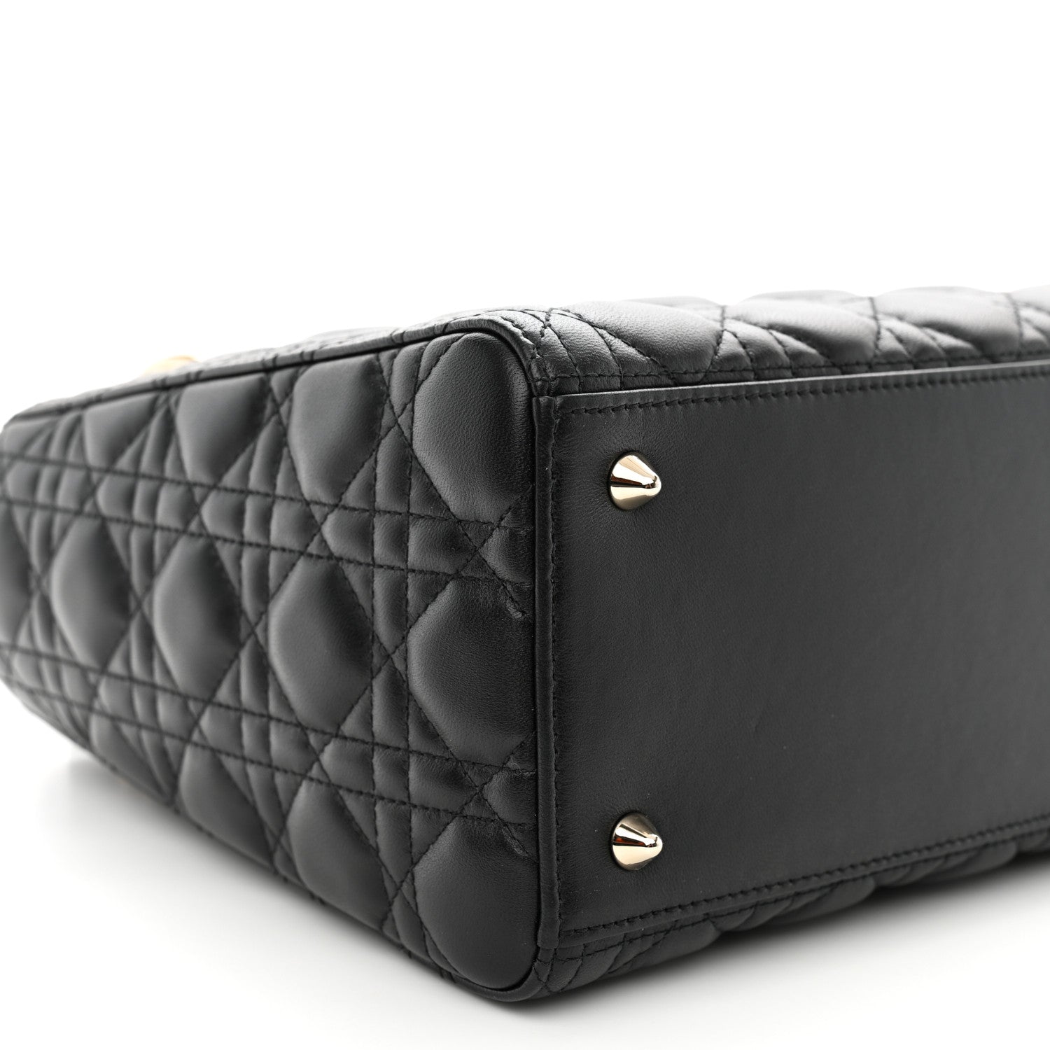 Christian Dior Lambskin Cannage Medium Lady Dior Black 8 of 9