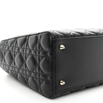 Christian Dior Lambskin Cannage Medium Lady Dior Black 8 of 9