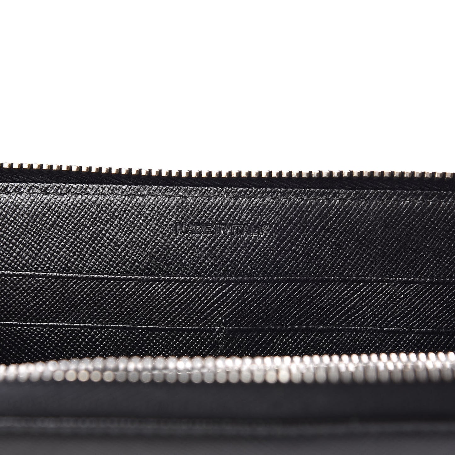Saffiano Triangle Zip Around Wallet Black