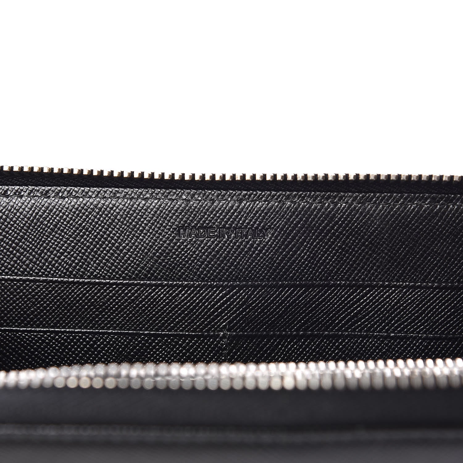Prada Saffiano Triangle Zip Around Wallet Black 7 of 7