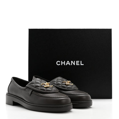 Chanel Lambskin Quilted CC Turnlock Loafers 39 Dark Brown 9 of 9