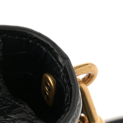 Balenciaga Extra Supple Calfskin Crocodile Embossed Gossip Chain Bag XS Black 10 of 10