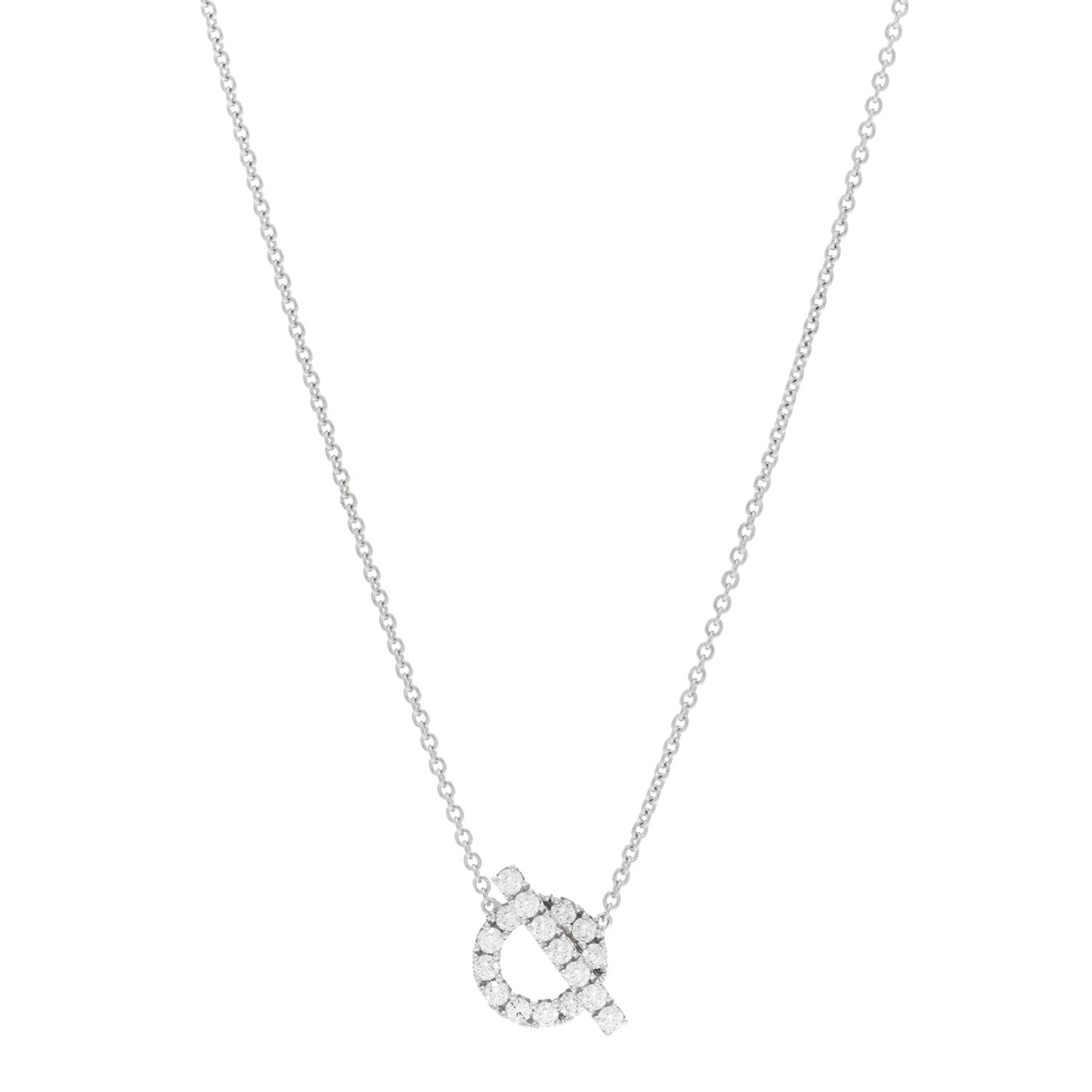 18K White Gold Diamond Finesse Pendant Necklace