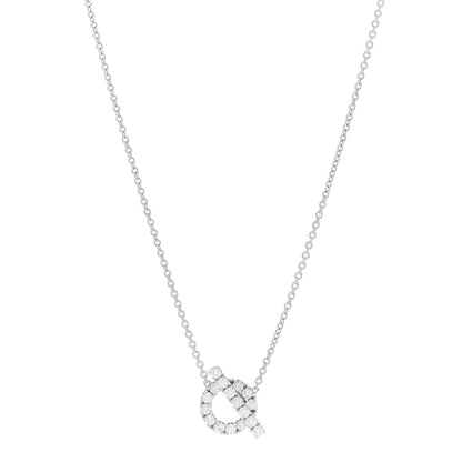 Hermes 18K White Gold Diamond Finesse Pendant Necklace 1 of 5
