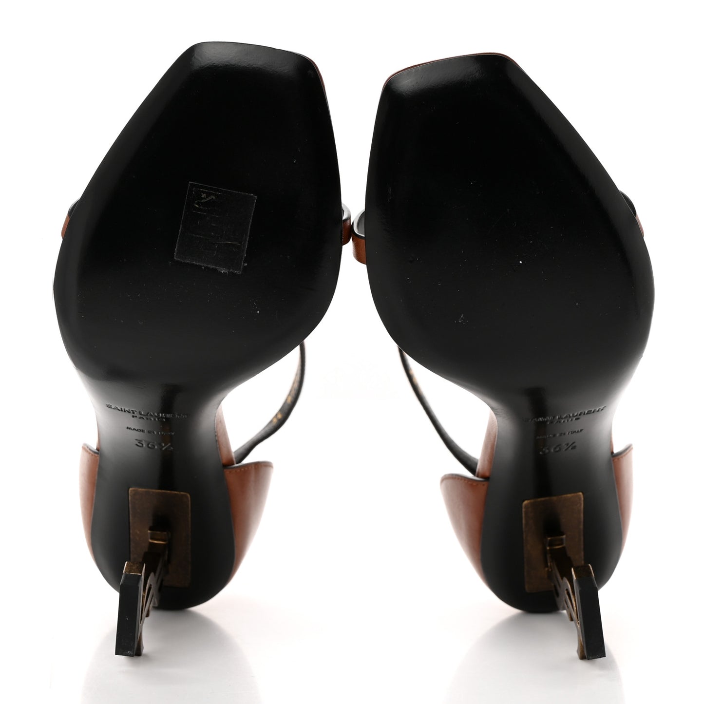 Calfskin Opyum 85 Sandals 36.5 Cognac