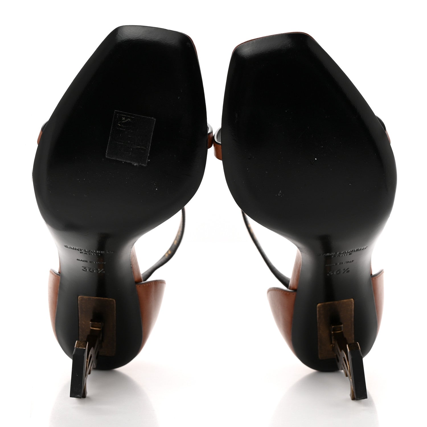 Saint Laurent Calfskin Opyum 85 Sandals 36.5 Cognac 5 of 9