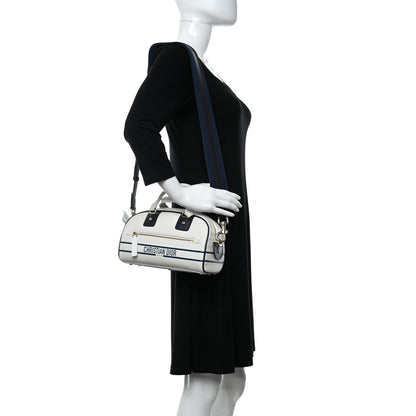 Christian Dior Calfskin Small Dior Vibe Zip Bowling Bag White 2 of 11