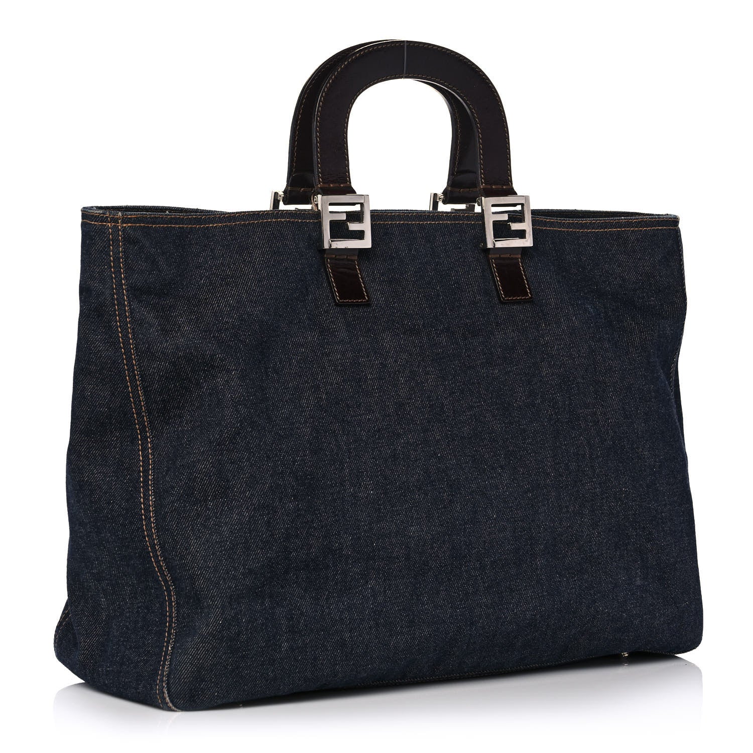 Fendi Denim Holdall Tote Blue 3 of 12