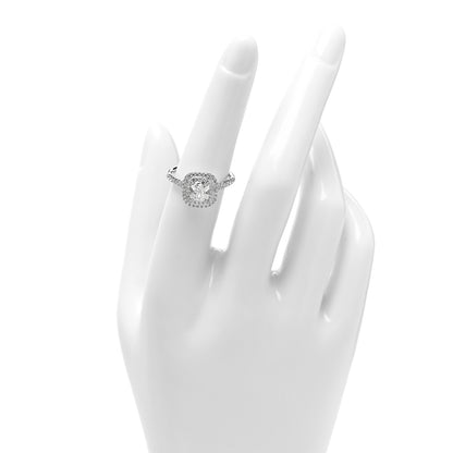 Tiffany Platinum Diamond 1.06ct Soleste Cushion Cut Double Halo Engagement Ring 52 6 2 of 5