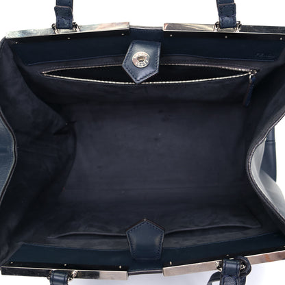 Fendi Vitello Elite Flamingo Large 3Jours Tote Navy 4 of 4