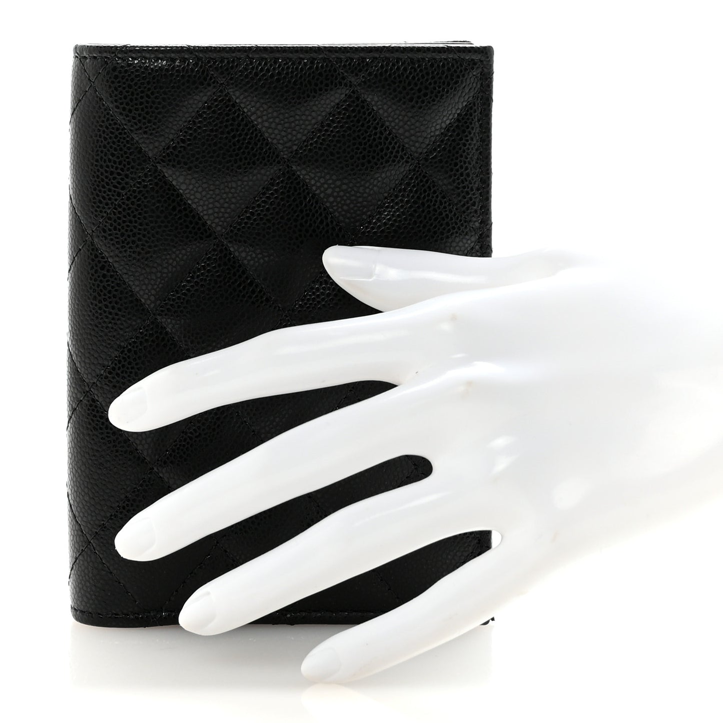 Caviar Quilted Passport Holder Black