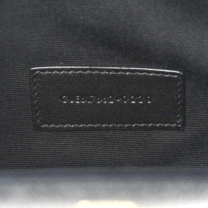 Saint Laurent Grain De Poudre Matelasse Chevron Monogram Envelope Clutch Black 5 of 7