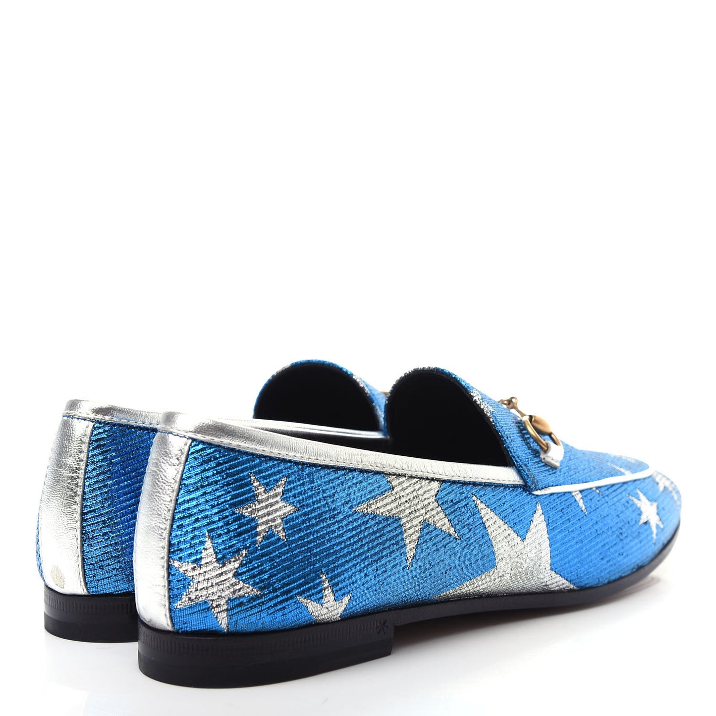 Lurex Calfskin Starry Sky Womens Jordaan Loafers 38.5 Bluette Silver