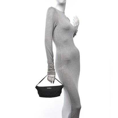 Gucci Denim Monogram Boat Pochette Dark Brown 2 of 10