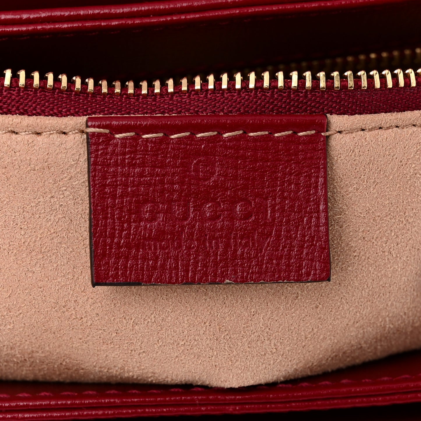 GG Supreme Monogram Azalea Calfskin Horsebit 1955 Shoulder Bag Beige Ebony New Cherry Red