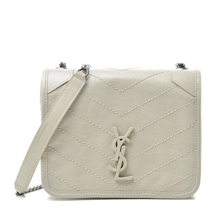 Saint Laurent Crinkled Calfskin Matelasse Monogram Niki Chain Wallet Crema Soft 1 of 11