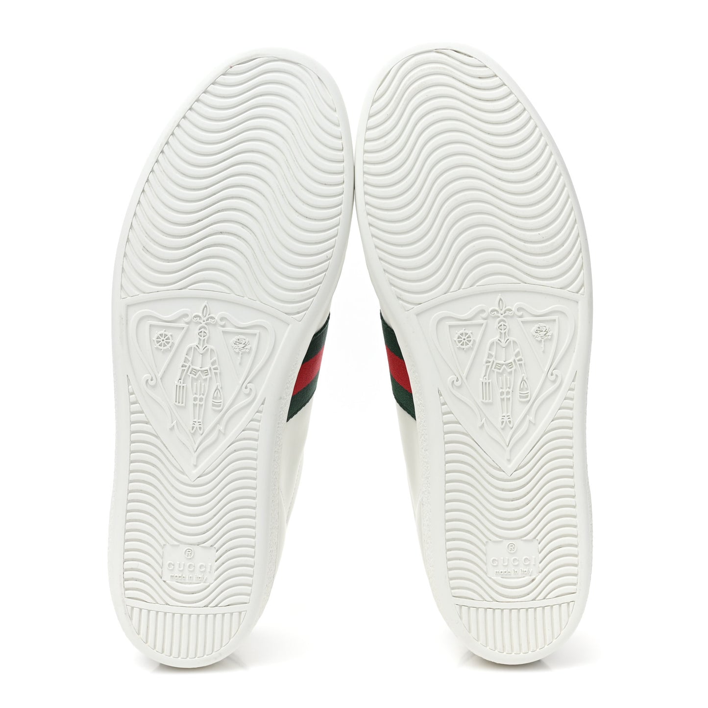 Calfskin Crocodile Web Womens Ace Sneakers 41 White Green