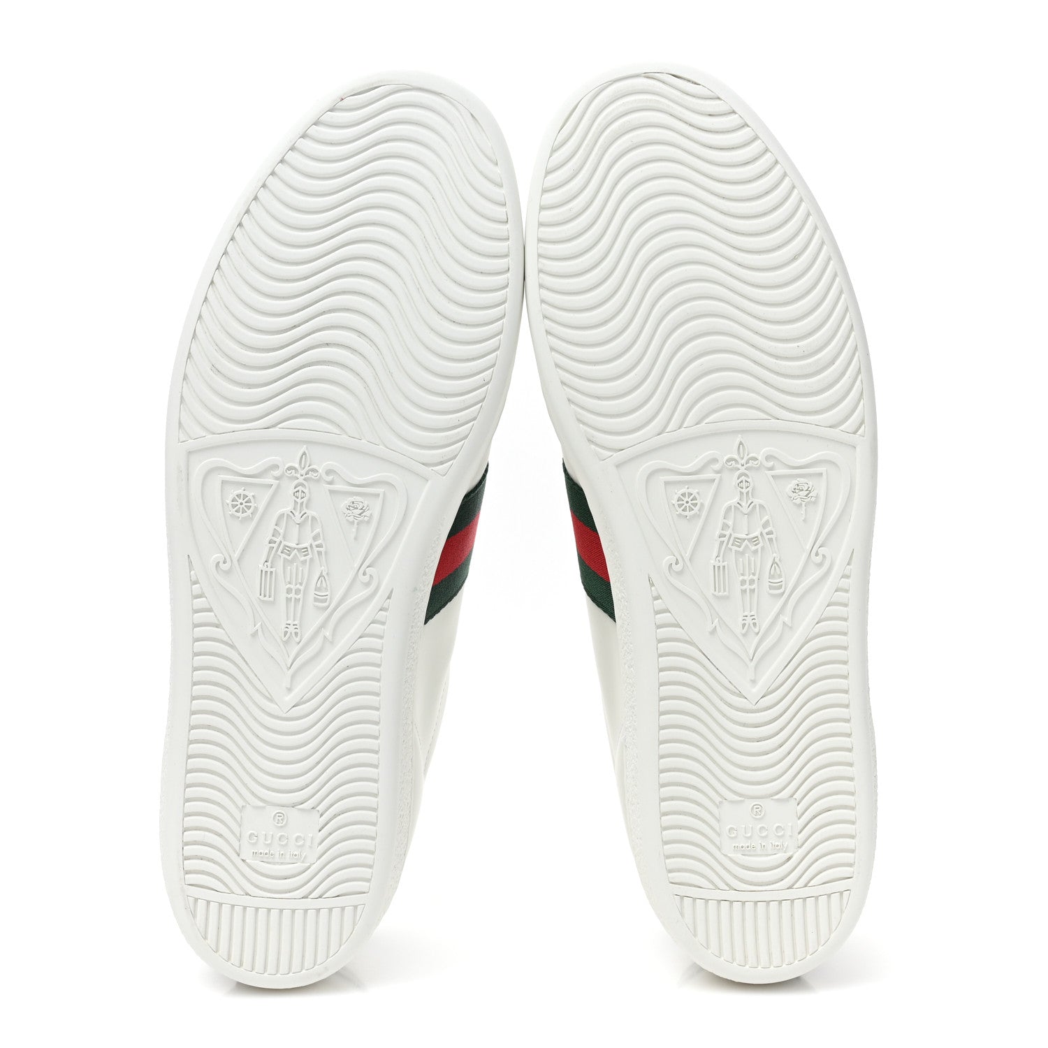 Gucci Calfskin Crocodile Web Womens Ace Sneakers 41 White Green 7 of 10