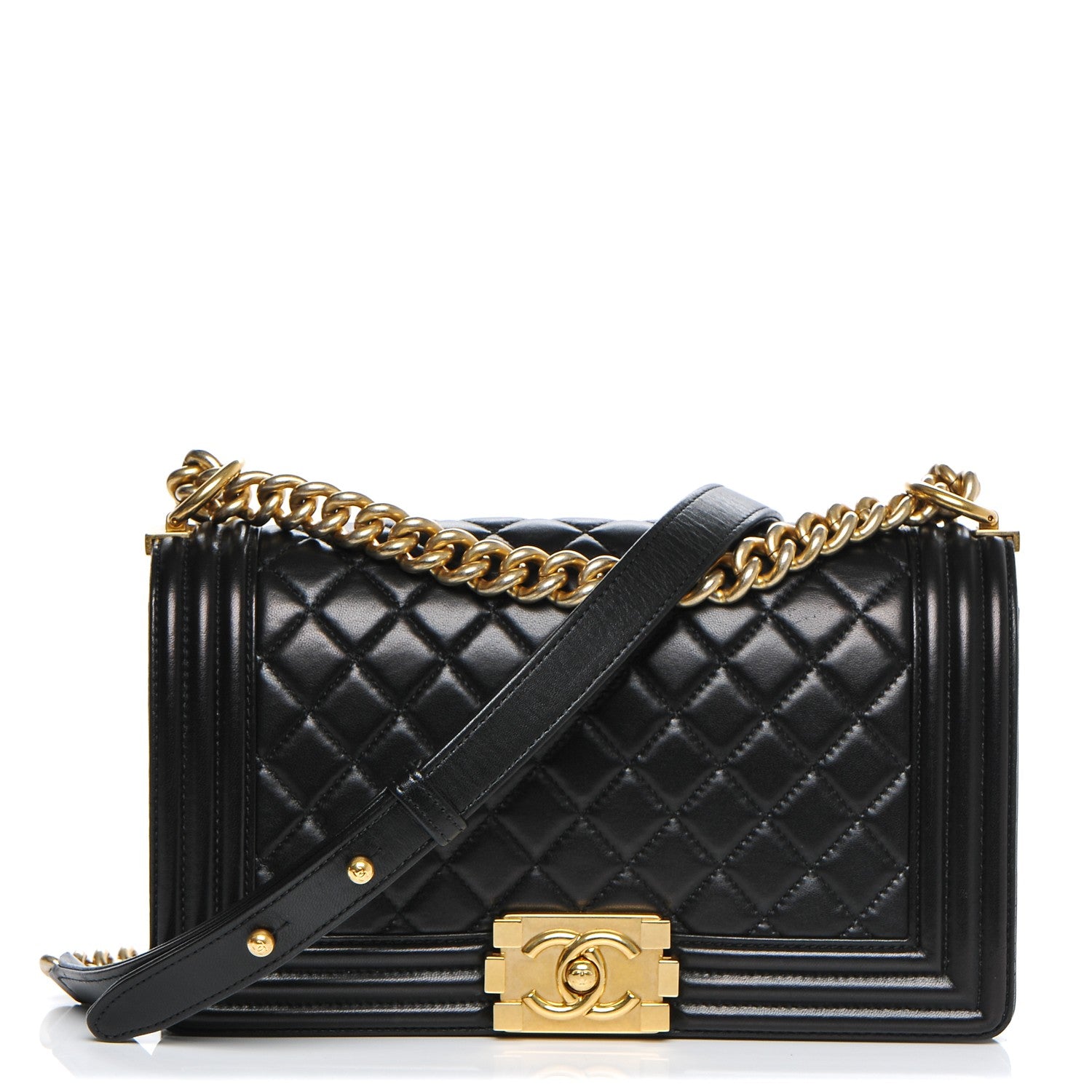 Chanel Lambskin Quilted Medium Boy Flap Black 1 of 7