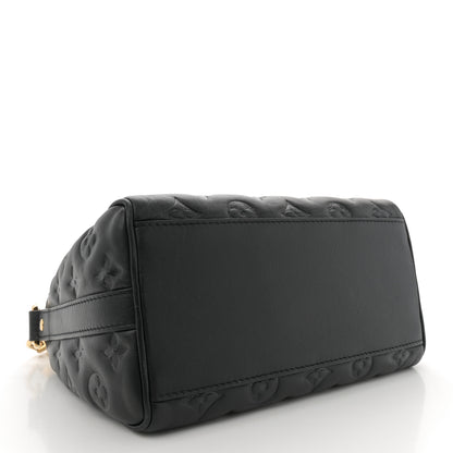 Louis Vuitton Lambskin Embossed Monogram Speedy 22 Bandouliere Black 4 of 11