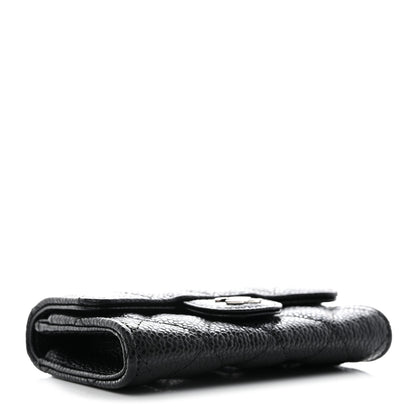 Chanel Caviar Quilted Flap Card Holder Wallet Black 4 of 10