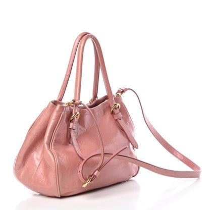 Miu Miu Vitello Shine Small Bow Shopping Tote Loto 4 of 17