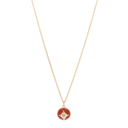 Louis Vuitton 18K Yellow Gold Diamond Cornelian B Blossom Medallion Pendant Necklace 1 of 5
