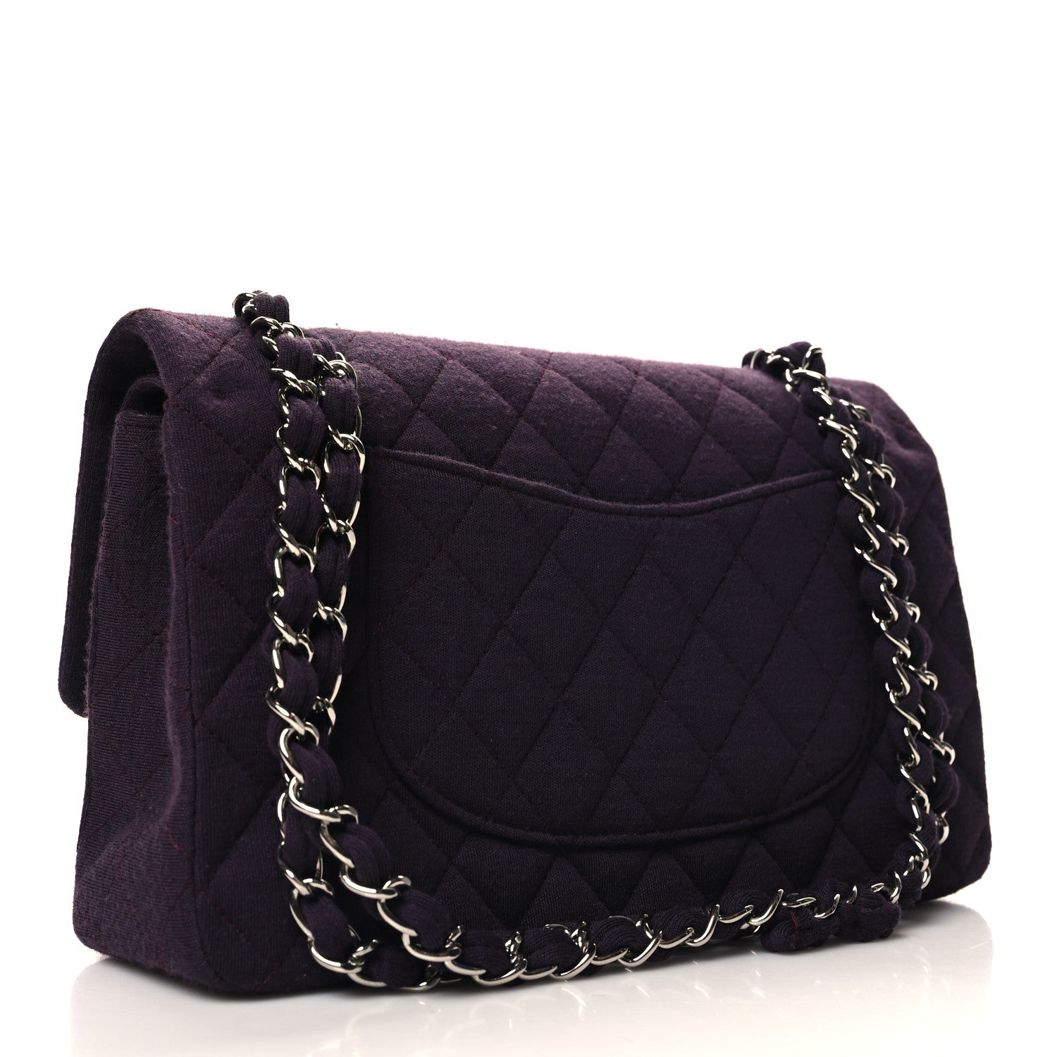 Chanel Jersey Quilted Medium Double Flap Purple 3 of 11