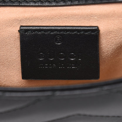 Gucci Calfskin Matelasse Super Mini GG Marmont Shoulder Bag Black 6 of 15
