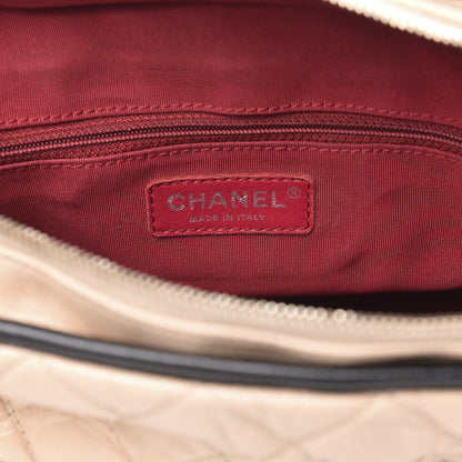 Chanel Aged Calfskin Quilted Medium Gabrielle Hobo Beige Black 5 of 13