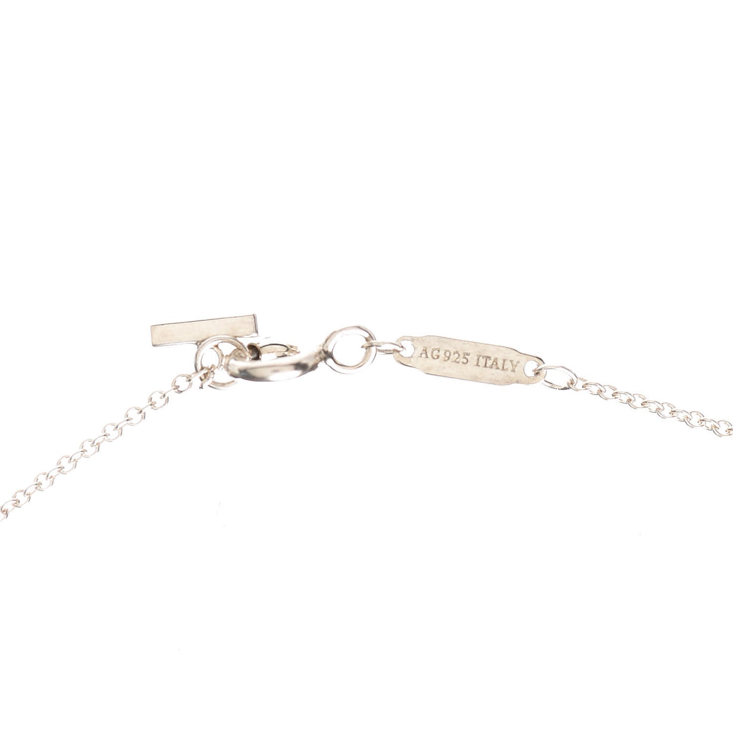Sterling Silver Large T Smile Pendant Necklace