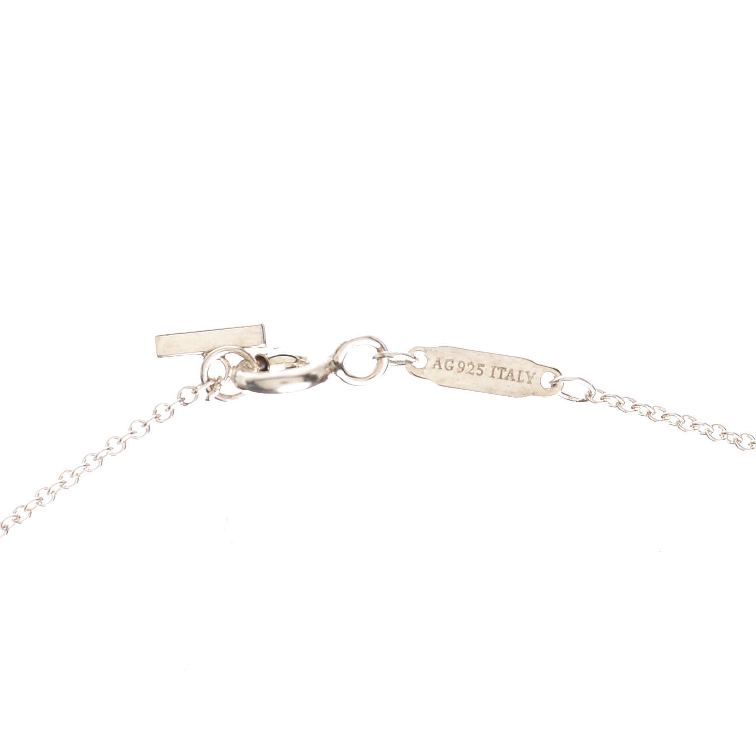 Tiffany Sterling Silver Large T Smile Pendant Necklace 6 of 7